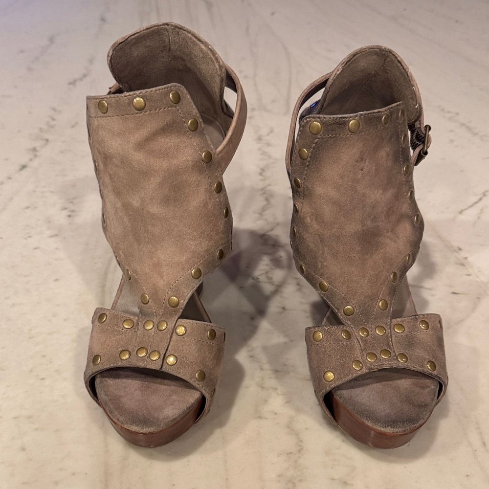 Ash Taupe Studded Heels